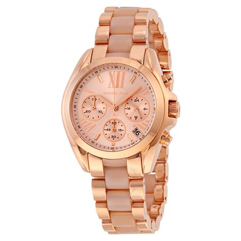 michael kors rose gold tone chronograph ladies watch|rose gold watch with numbers.